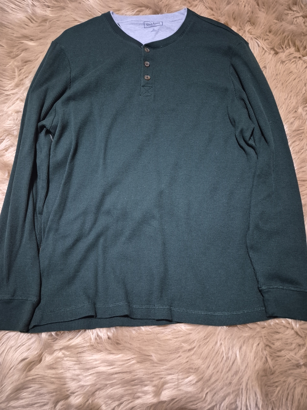 Club Room Long Sleeve Thermal Ribbed Shirt